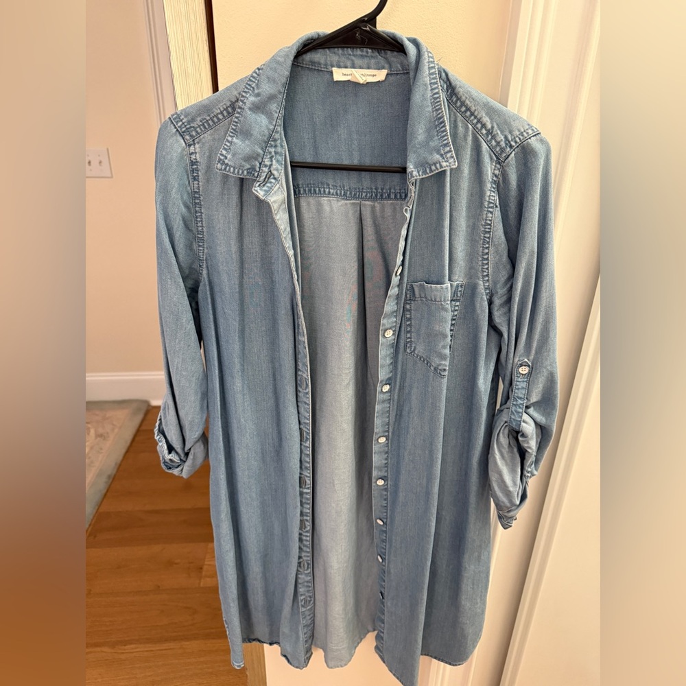 beachlunchlounge Blue Denim Midi Dress